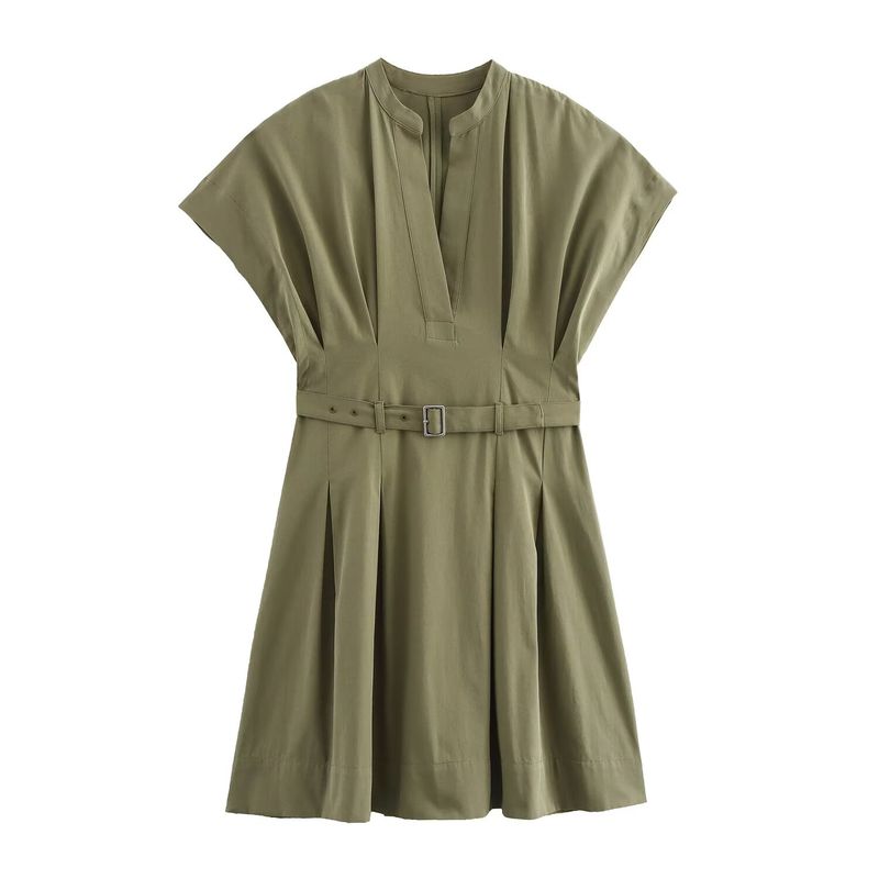 Autumn New Arrival Fashion Wind Foreign Trade Women's Clothing Fashion Minimalist Versatile Belt Short Dress 8761298