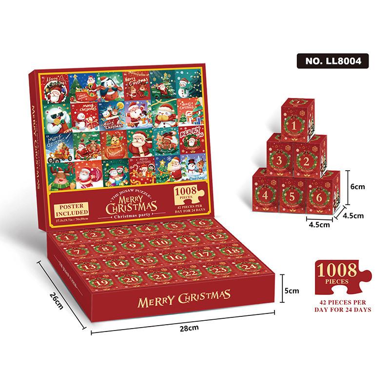 

Christmas Puzzle 24 Day Countdown Advent Calendar Blind Box For Gift Childrens Style B