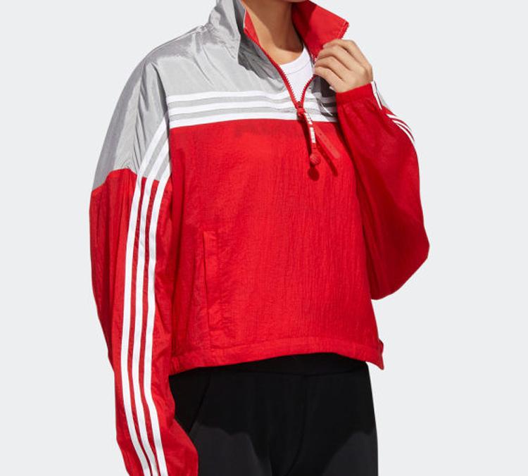 adidas Jackets Women's Red Gray Multicolor Stand Collar Moderate Other GJ9021