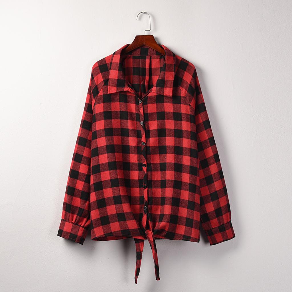 Womens Long Sleeve Plaid Hoodie Jacket Button Down Casual Blouse Shirts Tops