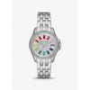 Mini Pilot Baguette Rainbow Pavé Silver-Tone Watch MK7368