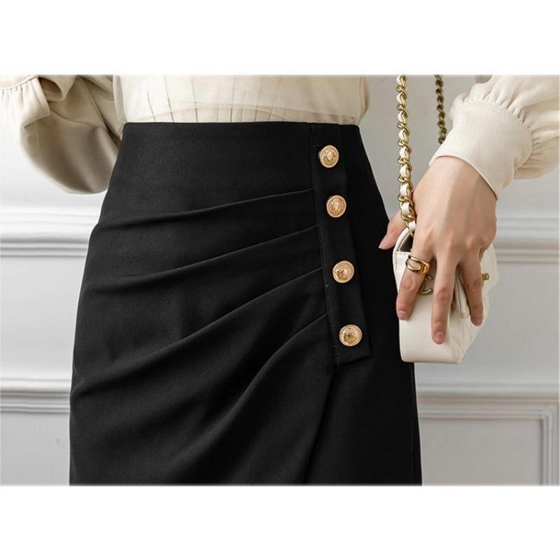 Fashionable Irregular Mid-length Skirt for Women in Spring New Temperament Sexy High Waist Hip-packing One-step Skirt