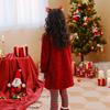 Girls' Fashion Solid-Colour Pullover Casual Red Christmas Outfit Children's Thickened Loose-Fit Long-Sleeved Sweatshirt Dress