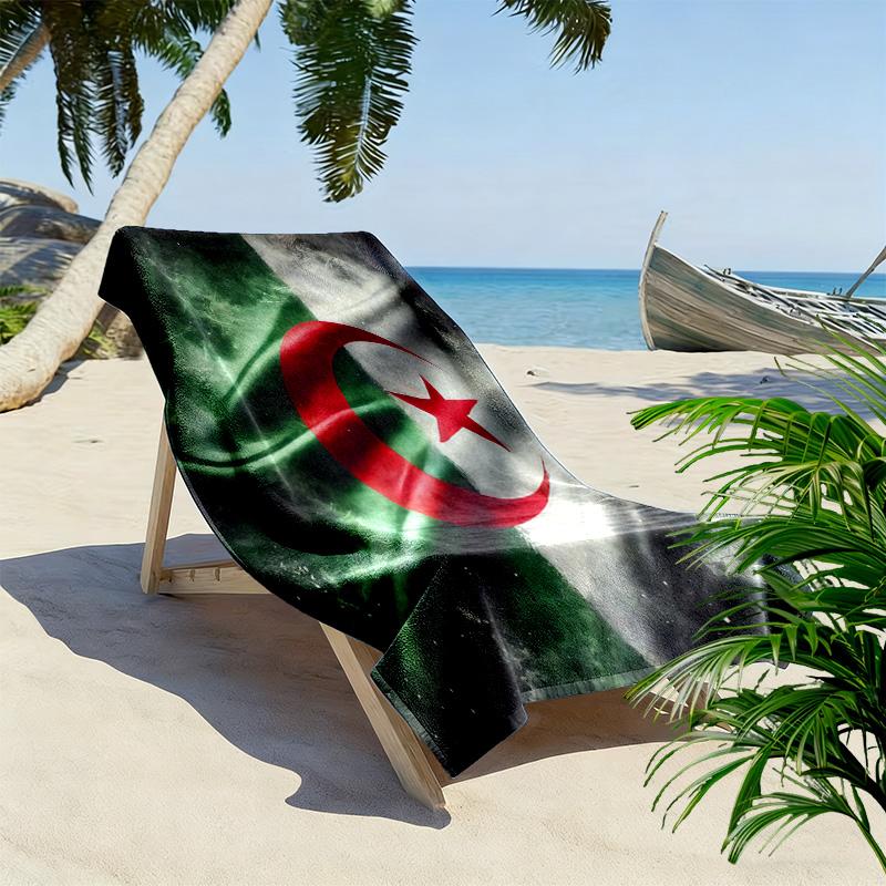 Algeria National Football Team Print Beach Towel, Large Soft Quick Dry Towel for Beach Camping Swimming