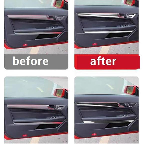 Door Panel Trim Strip Sticker Compatible for Mercedes Benz E Class Coupe W207 C207 W20 E200 E260 E300 E350 2009-2016 Carbon/Silver Car Styling
