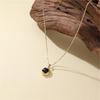 Arvaleff High-End Retro Black Agate Irregular Pendant Necklace for Women - European & American Copper INS Style
