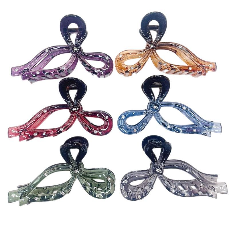 High-End French Transparent Bow Claw Clip: Versatile Girlish Heart Shark Hair Accessory