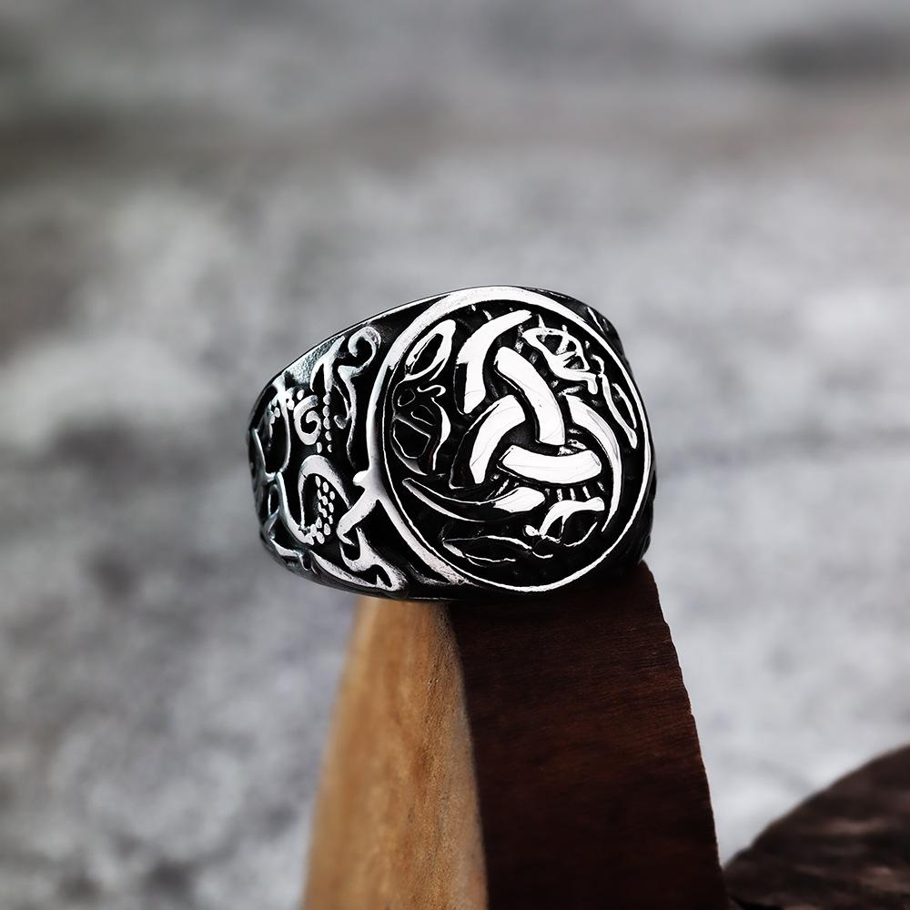 

Viking Celtic Solid Stainless Steel Men s Ring Durable Fashion Jewelry for Men no. 9