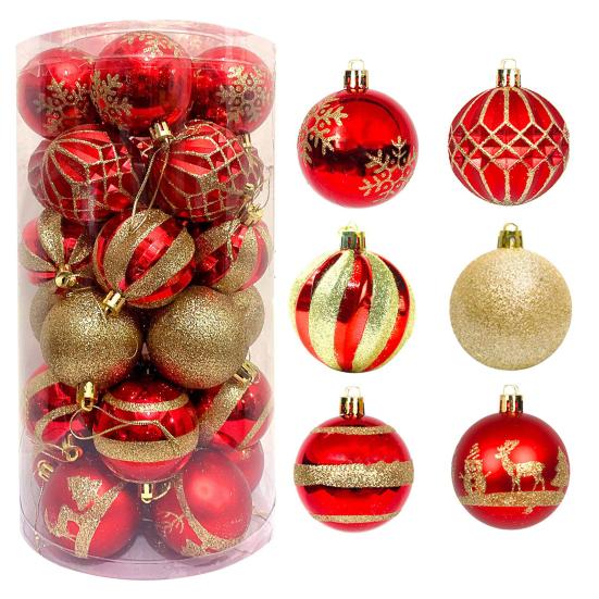 Pcs Christmas Balls Ornaments 2.4 Inch Small Shatterproof Plastic Balls