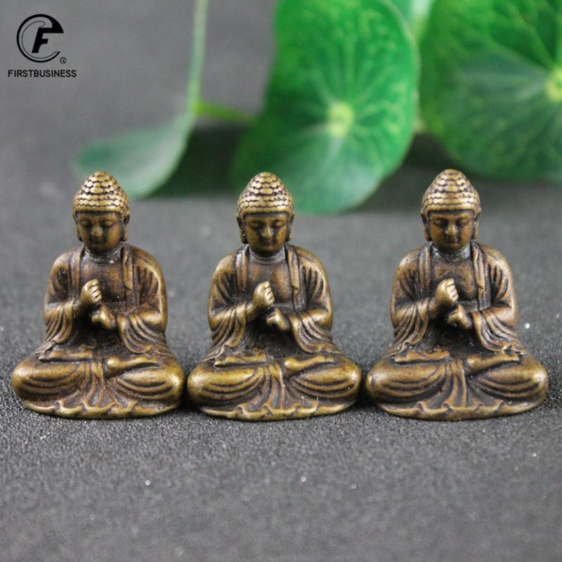 Copper Sakyamuni Buddha Miniature Figurine Home Decor Statue Brass Sculpture Office Desktop Decoration Car Ornaments Accessories