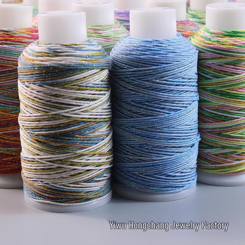 Variegated Hand-Spun Cotton Necklace & Bracelet Rope with Gold Tibetan Starry Sky Gradient