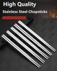 2-5 par pałeczek 304 stal nierdzewna antypoślizgowe metalowe pałeczki do sushi koreańskie japońskie jedzenie chińskie pałeczki