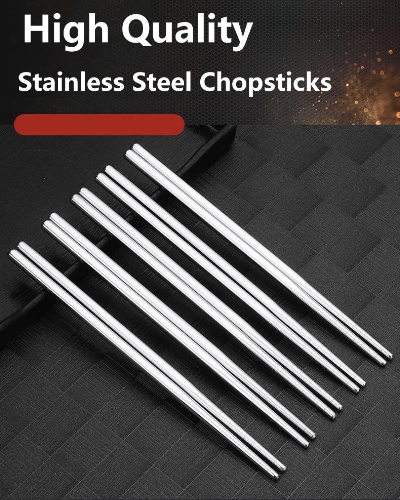 2-5 par pałeczek 304 stal nierdzewna antypoślizgowe metalowe pałeczki do sushi koreańskie japońskie jedzenie chińskie pałeczki