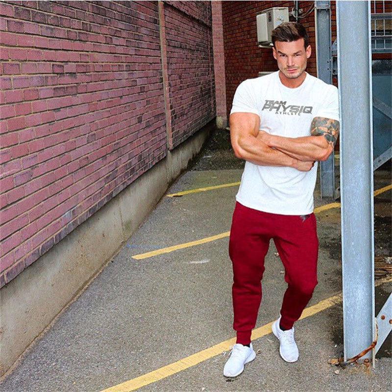 Men's Spring Sports Short-Sleeve T-Shirt with Custom Logo - European & American Style, Large Size, Breathable Cotton for Training