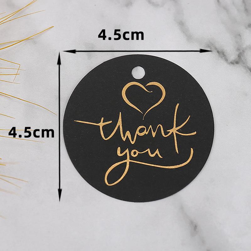 50-100pcs Gold Stamping Thank You Paper Card Tags Black White Black Handmade Gift Wrapping DIY Jewelry Packing Wholesale