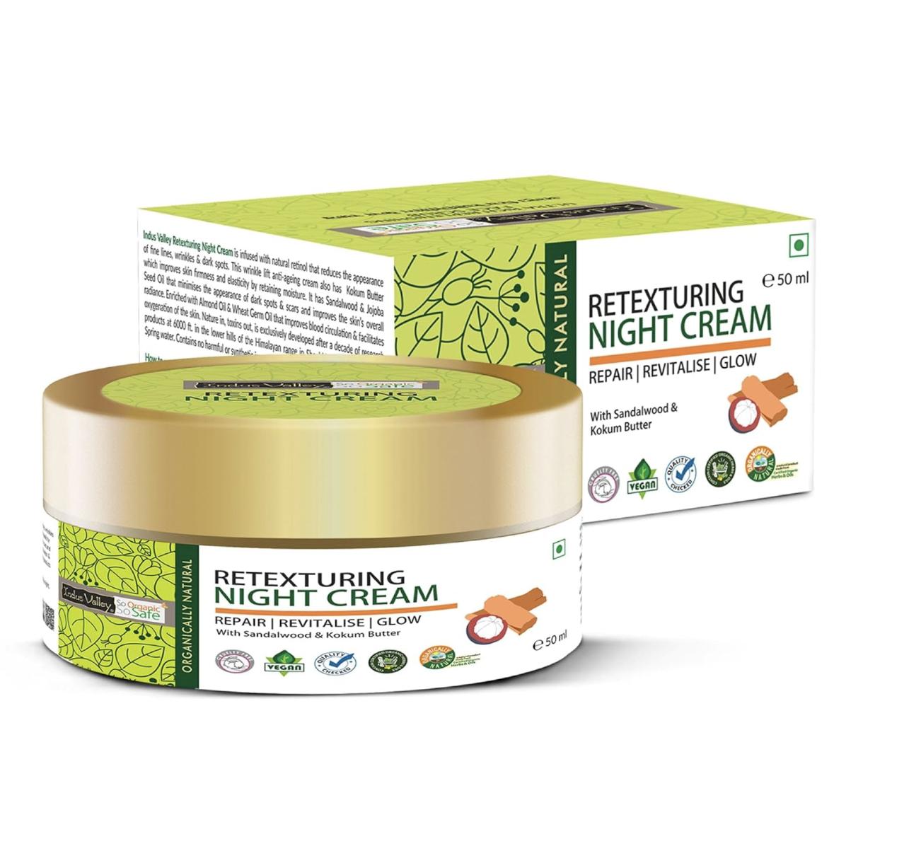 

Ночной восстанавливающий крем c Майсурским сандаловым деревом и маслом Кокум (50 мл), Retexturing Night Cream, Indus Valley