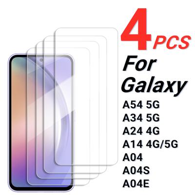 4PCS Displayschutzfolie für Samsung Galaxy A54 5G gehärtetes Glas Samsung Galaxy A04S A14 A24 A34 A54 5G Vollkleber-Bildschirmglas