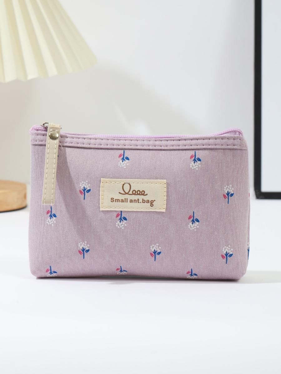 

Waterproof Ins Style Canvas Cosmetic & Pencil Bag for Women - Travel Storage & Wash Bag фиолетовый