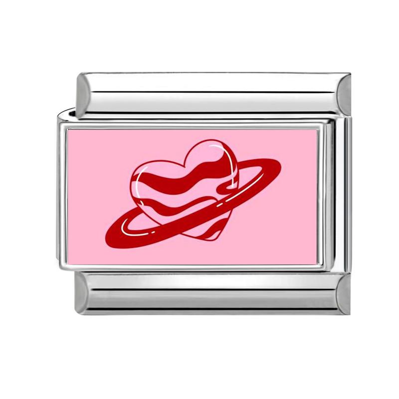 Red Pink Heart Dog Cat Flowers Italian Charm Link fit 9mm Stainless Steel Jewelry DIY Making Bracelets For Gifts