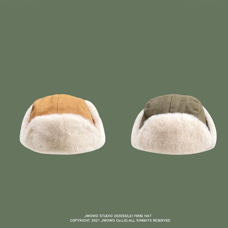 Lei Feng Winter Hat: Men & Women's Thick, Warm, Velvet-Lined Ski Beanie with Ear Protection for Cold-Weather Riding.