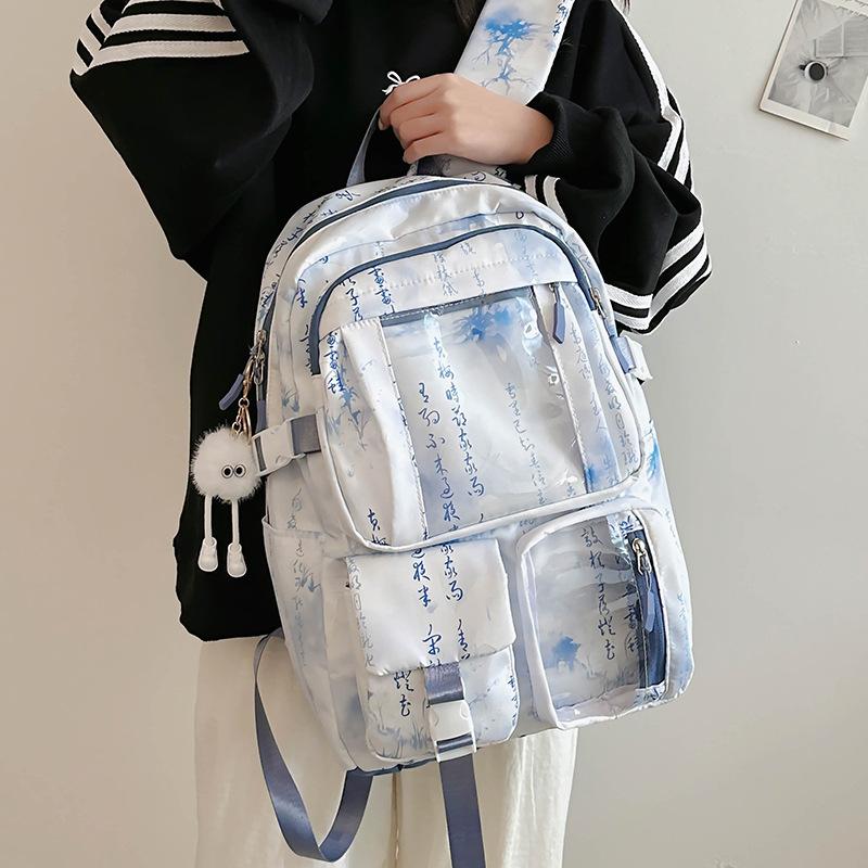Transparent Schoolbag, Large-capacity Backpack for Girls, High School Students, Casual Computer Backpack
