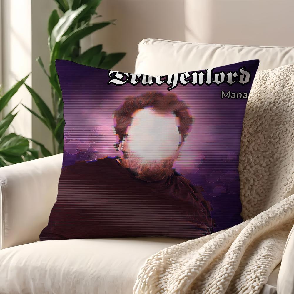 

D-Drachenlord R-Rainer w cushion cover For Pillow Sofa Printing Decoration Room Home Office Coffee Shop Car Nordic Simplicity 24x24Inch