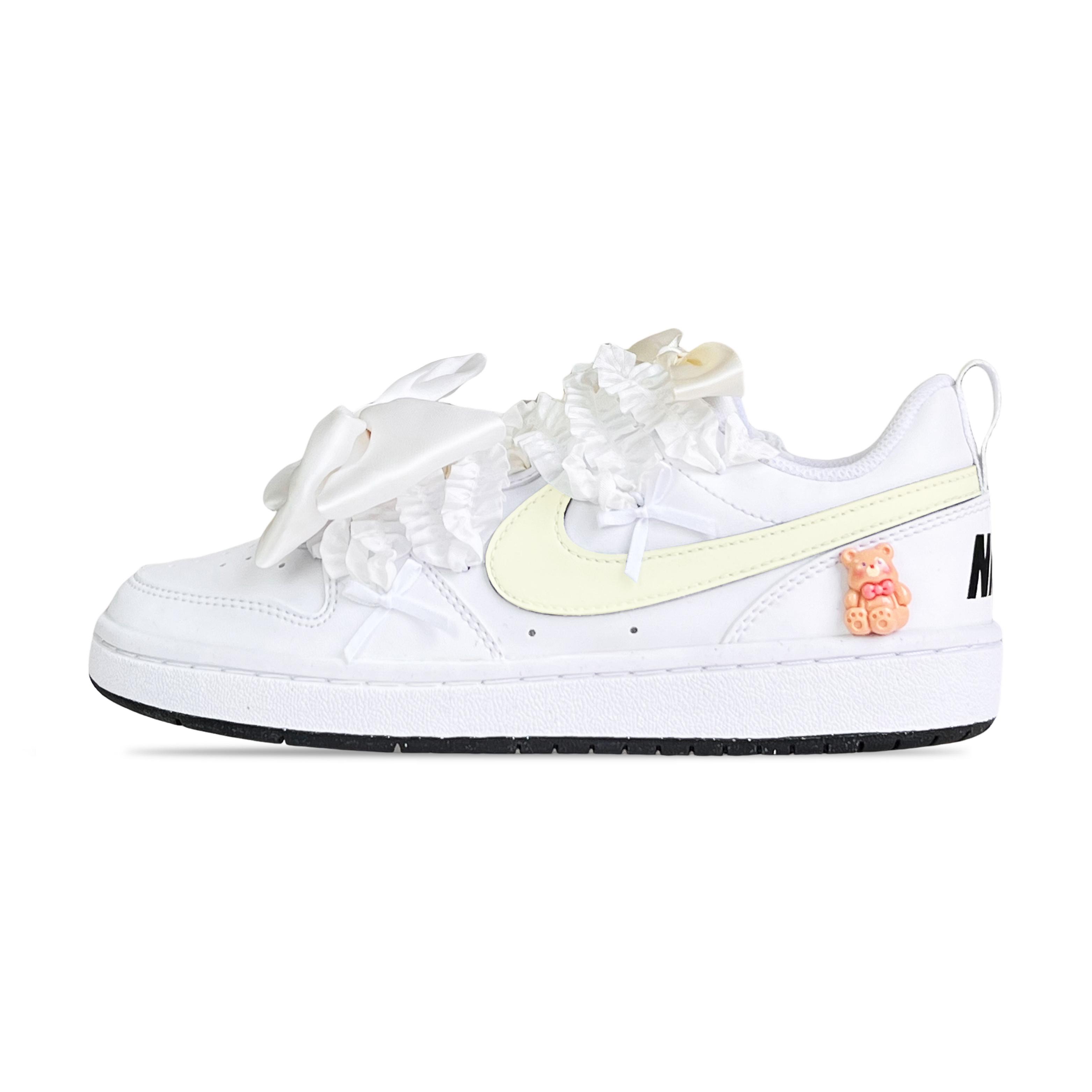 

Nike Court Borough Dreamy Bowknot Low top Skateboard Shoes Women s Light Yellow DV5456-104(Team286-) 36.5