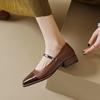 Primavara Noi Pantofi Femei Pantofi Retro Cu Varf Patrat Pantofi Plati din Piele Pantofi Femei Tocuri Femei Pantofi Plati Pantofi Mary Jane