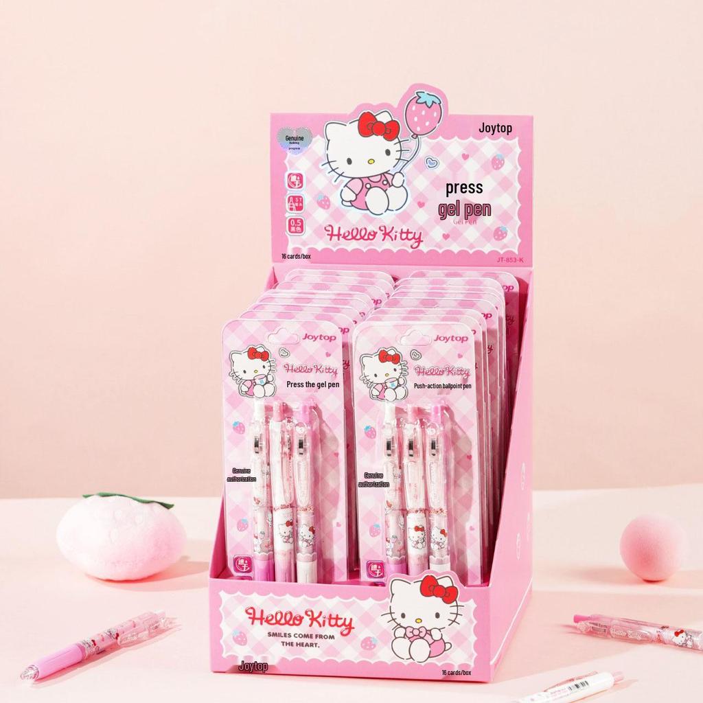 Hello Kitty Sanrio Black Click Pen - Student Exam Special, Smooth ST Nib
