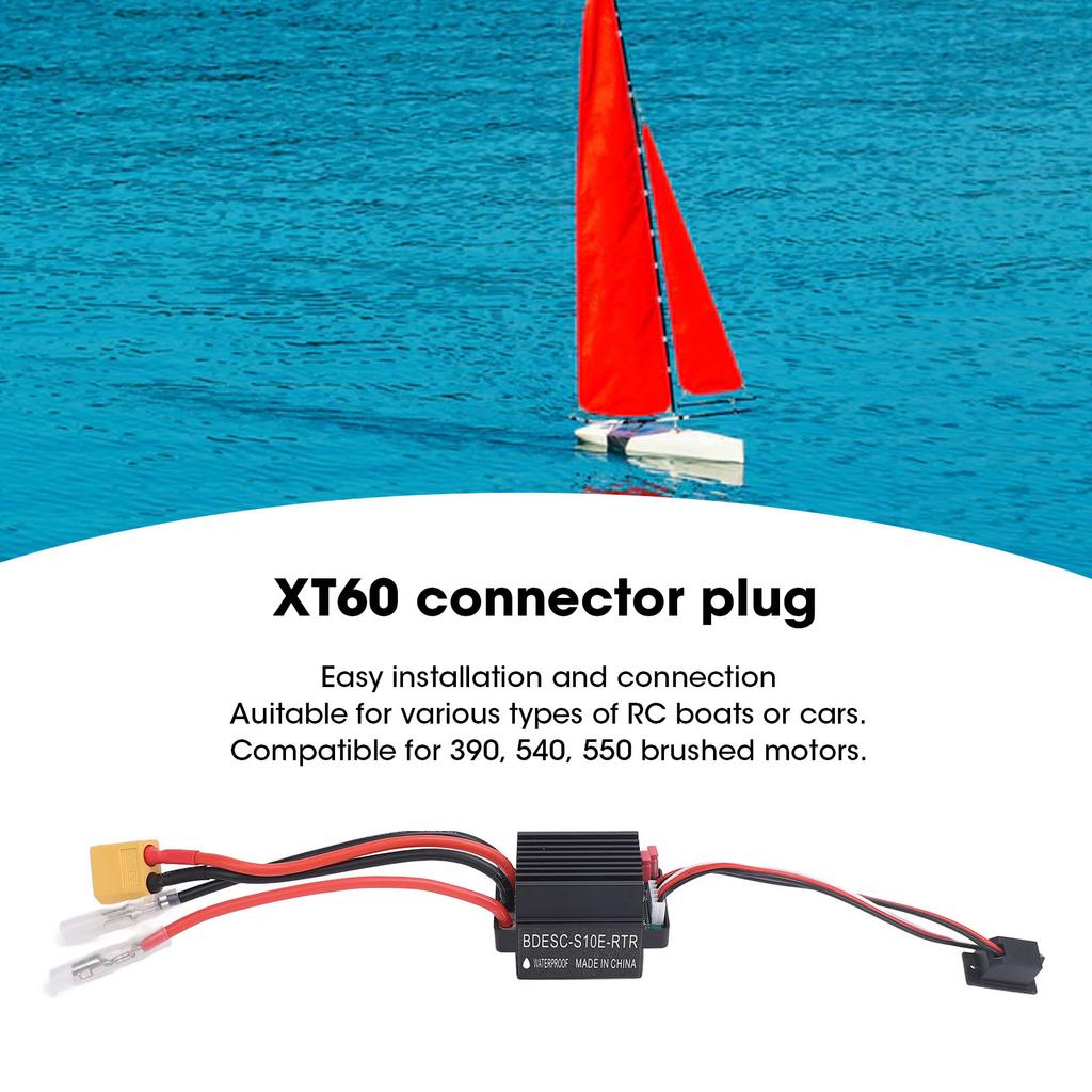 320A 60A RC Brushed ESC High Voltage Waterproof Two Way Electronic Speed Controller with XT60 Connector for 390 540 550 Brushed Motor