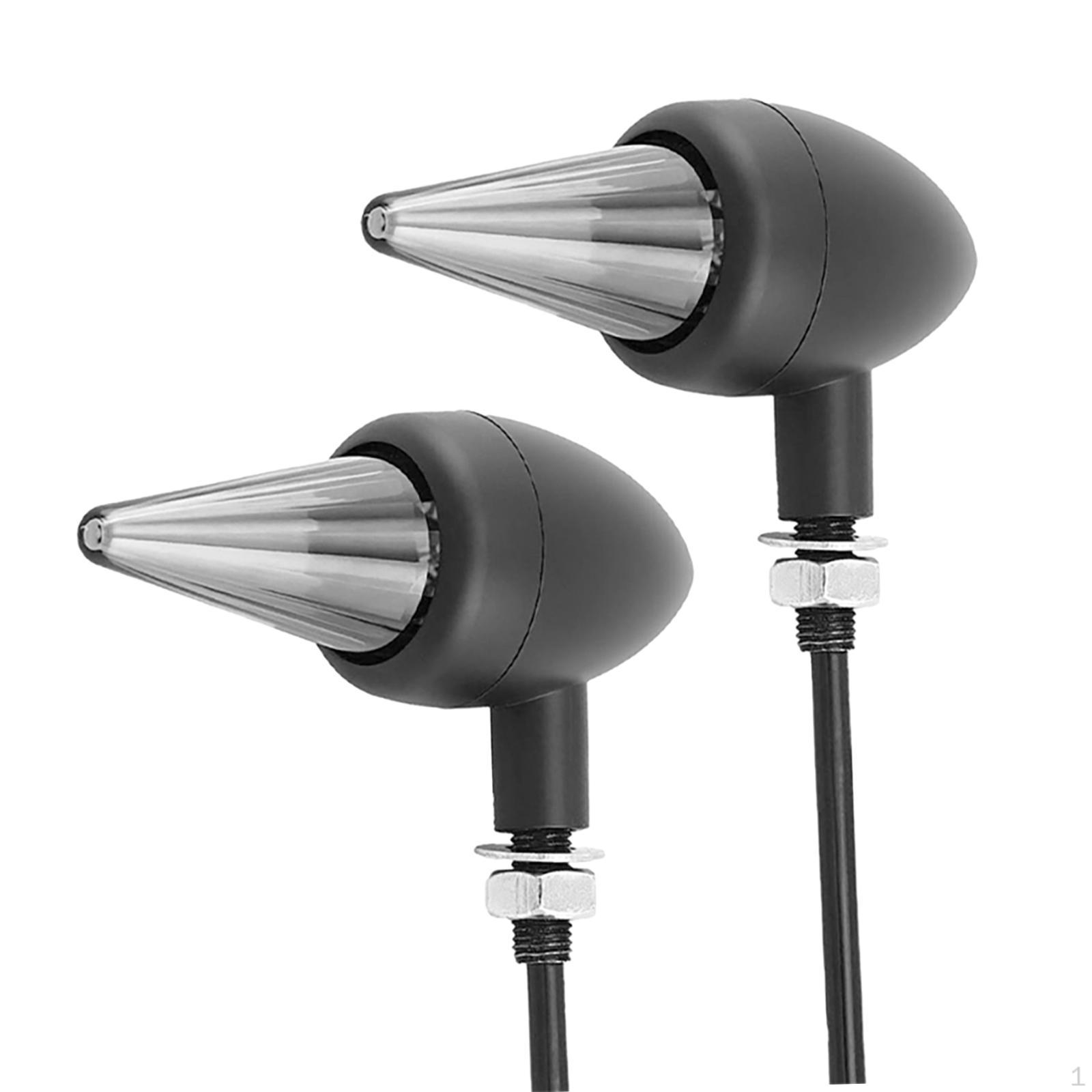 

2 Pieces LED Turn Signals Lights Motorcycle Accessories Tail for Professional Black Gray