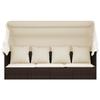 VidaXL Outdoor Daybed with Canopy and Cushions Brown Wicker 319567