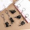 Acrylic Cute Cat Acrylic Keyring Cartoon Cute Black Cat Pendant  Couple Bag Hanging