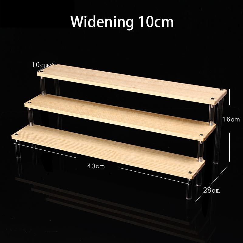 Clear Acrylic Soild Wood Display Stand for Amiibo Funko POP Figures,Cupcake Cosmetic Nail Polish Jewelry for Display Riser Shelf