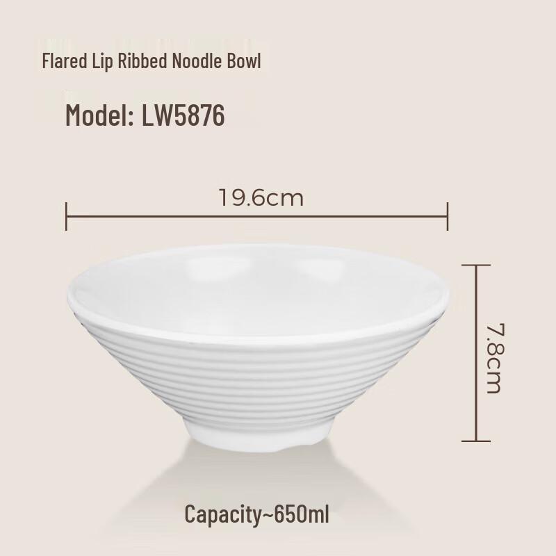 Ribbed Melamine Noodle & Soup Bowl