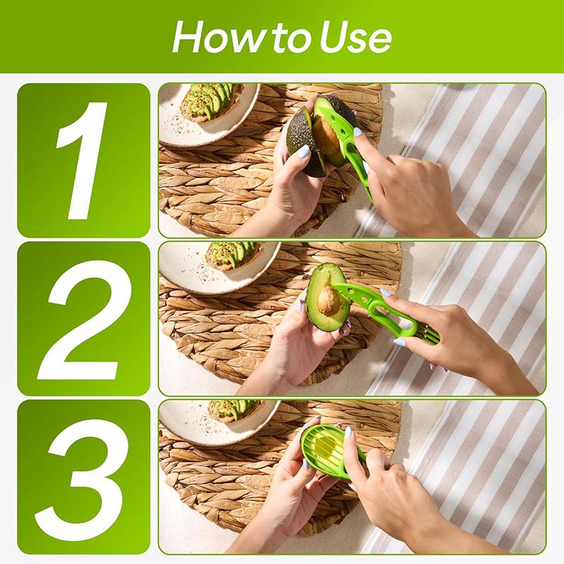 3In1 Avocado Slicer Multifunctional Avocado Cutter Corer Butter Fruit Peeler Cutter Orange Kiwi Fruit Peeler Knife Kitchen Tool