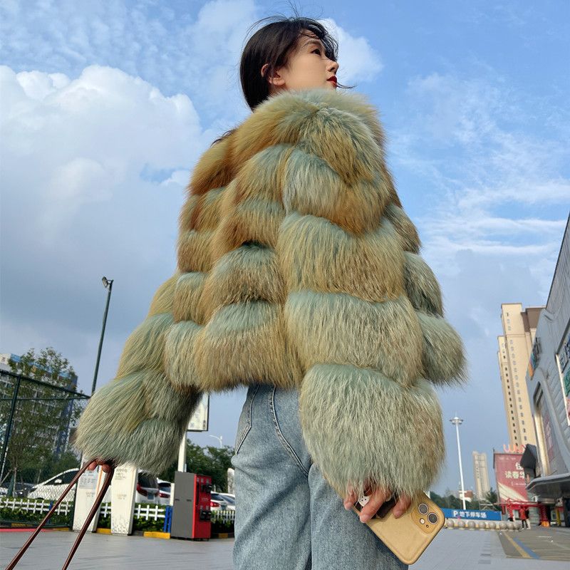 

Premium Environmentally Friendly Fox Fur Imitation Fur Jacket Women s Short Winter New Luxury Young Trendy Long Hair Top L