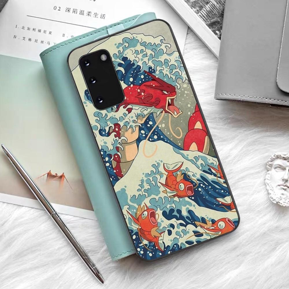 Japanese Wave Anime Dragon Phone Case For Samsung S 9 10 20 21 22 23 30 23 24 Plus Lite Ultra FE S10lite Fundas