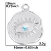 6pcs Evil Blue Eye Charm Dark Blue Heart Moon Eyes Pendant Rhinestone Stainless Steel Charm For Jewelry Making Necklace Keychain