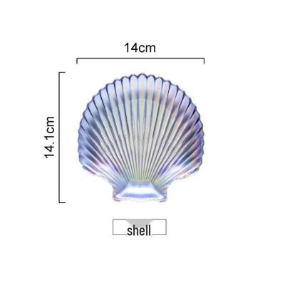 Rainbow Shell Glass Salad & Dessert Bowls, Set of 2