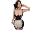 Beautiful yarn sex maid uniform hot hanging design lace maid outfit open crotch free sex underwear