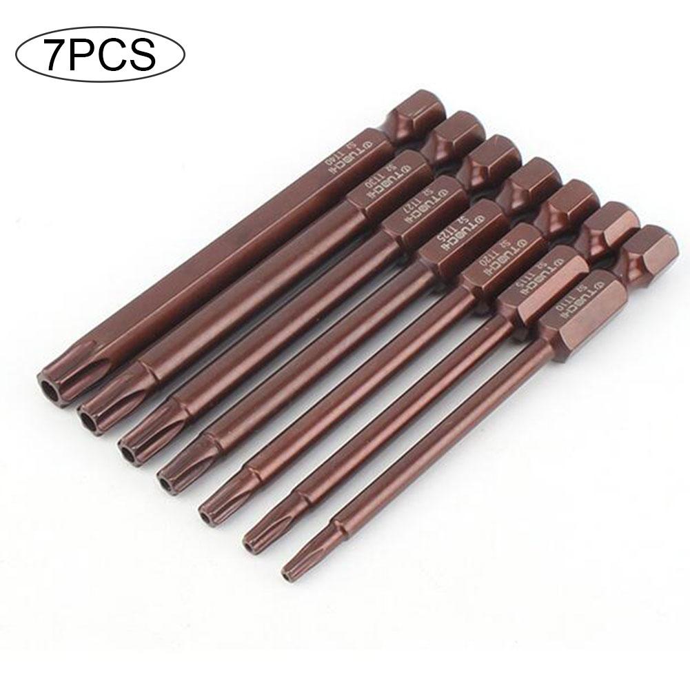 7PCS Hex Head Allen Wrench Drill Bit Hex Shank Screw Bit Set 3 Inch S2