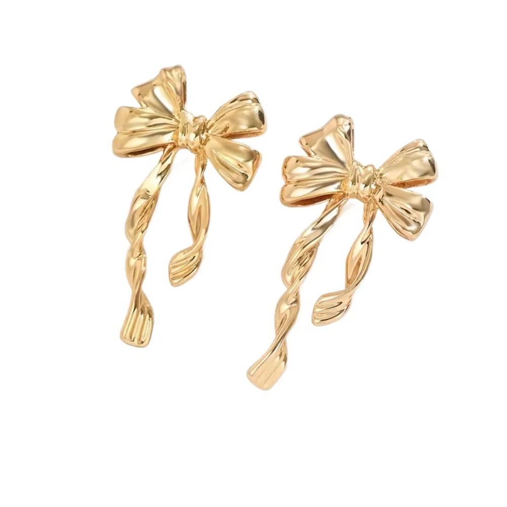 Elegant Design Butterfly Knot Earrings Chic Design Statement Earrings Stud Earrings  Party Jewelry золотой