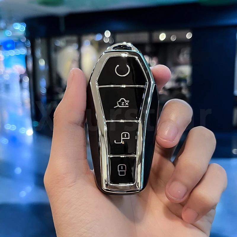 ZJU2 TPU Car Key Case Cover Protector Auto Shell Fob Holder for BYD Han Ev Tang Dm Qin PLUS Song Pro MAX Yuan Dolphin Buckle