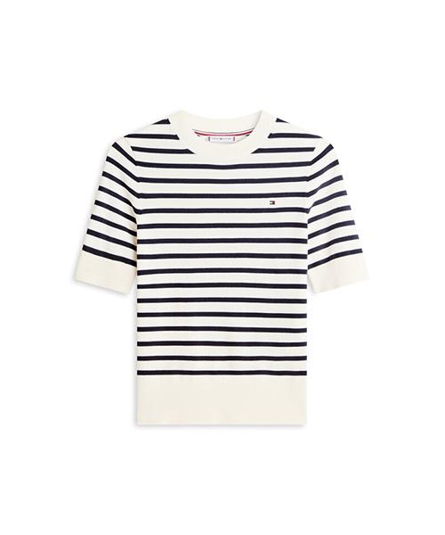 TOMMY HILFIGER Cotton Jersey Short Sleeve Sweater (T22G1Kto065Wt204S)