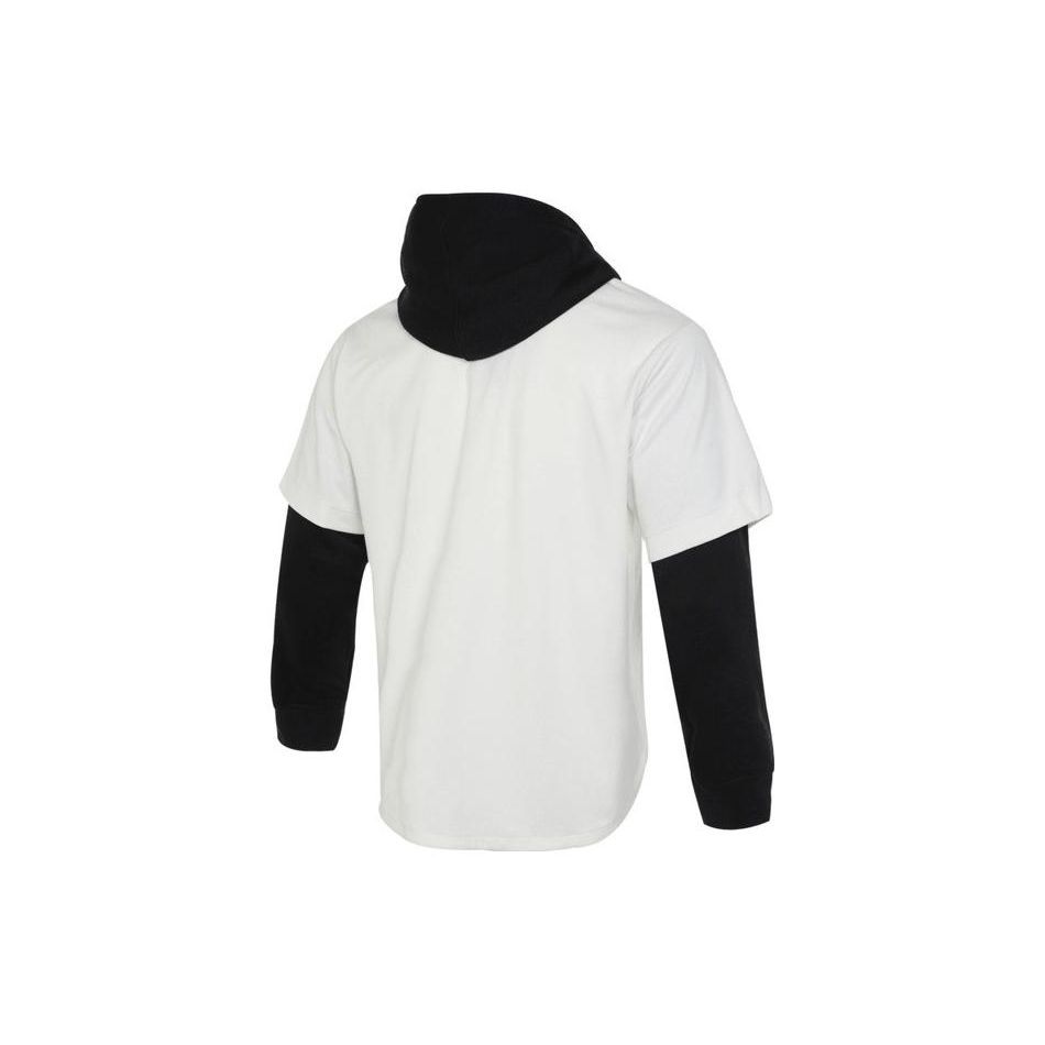 Jordan Logo Letter Print Splicing Casual Hooded Jacket Men Jackets White FB7035-133