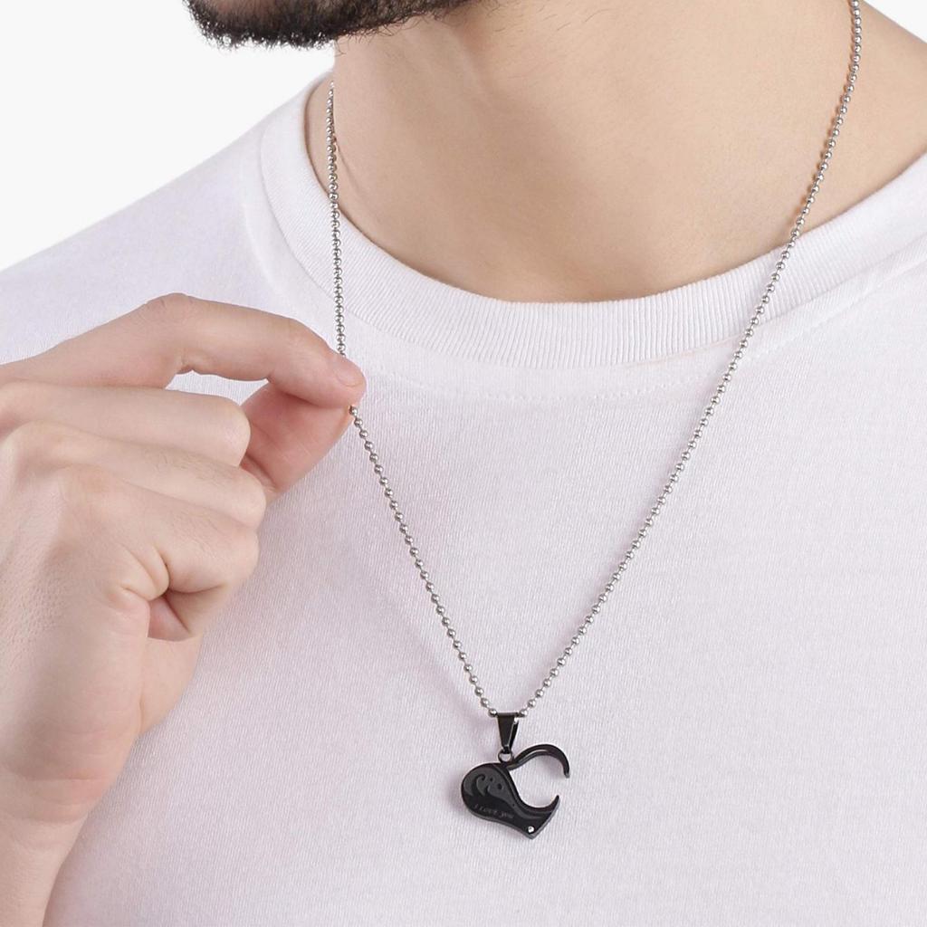 Couple Necklace Heart Shape Puzzle Pendant Creative Couple Necklace