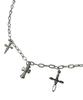 Sk8Er Rock Multi Cross Ovallink Chain Surgical Steel Necklace ((Steel))