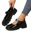 35-44 Women Shoes British Style Small Leather Footwear 2024 Round Head Thick Bottom Mary Jane Shoes Women Flat Shoes Loafers