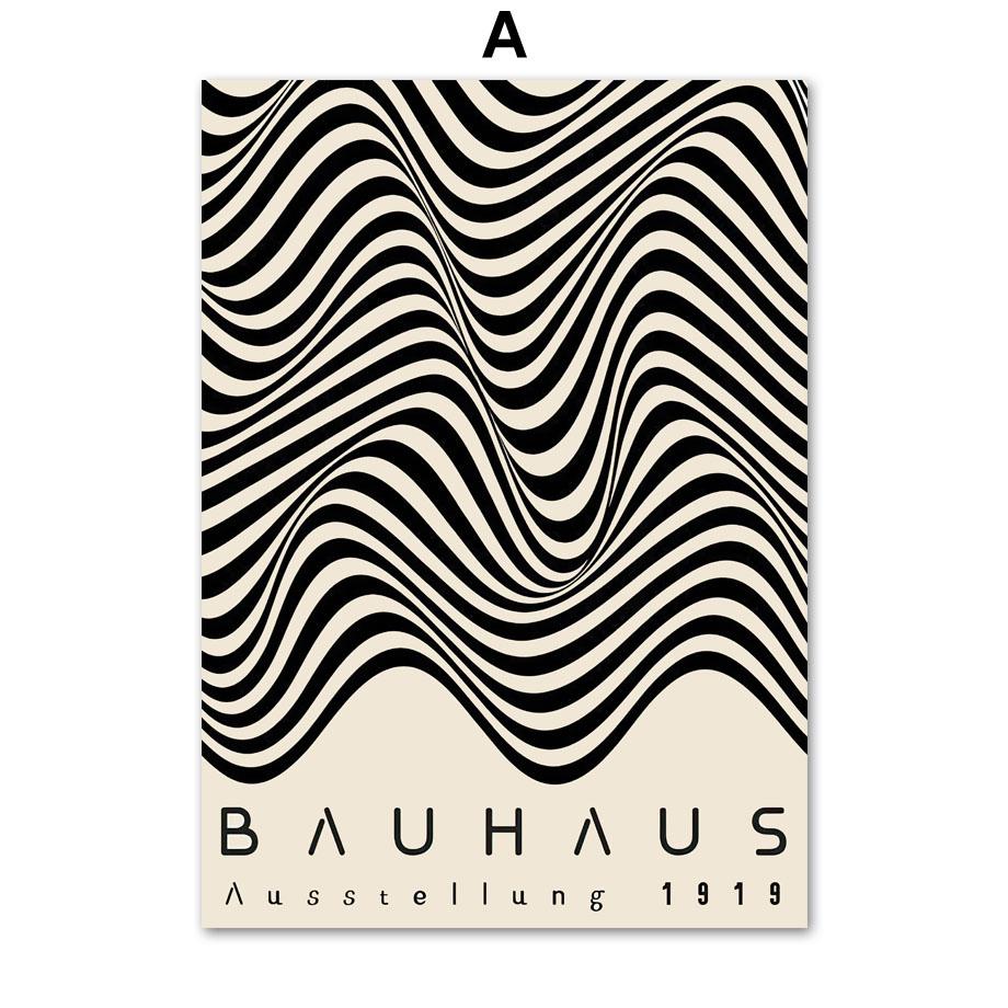 Abstract Striped Girl Bauhaus Geometric Wall Art Posters Prints Picture Vintage Line Canvas Paintings For Modern Room Home Decor